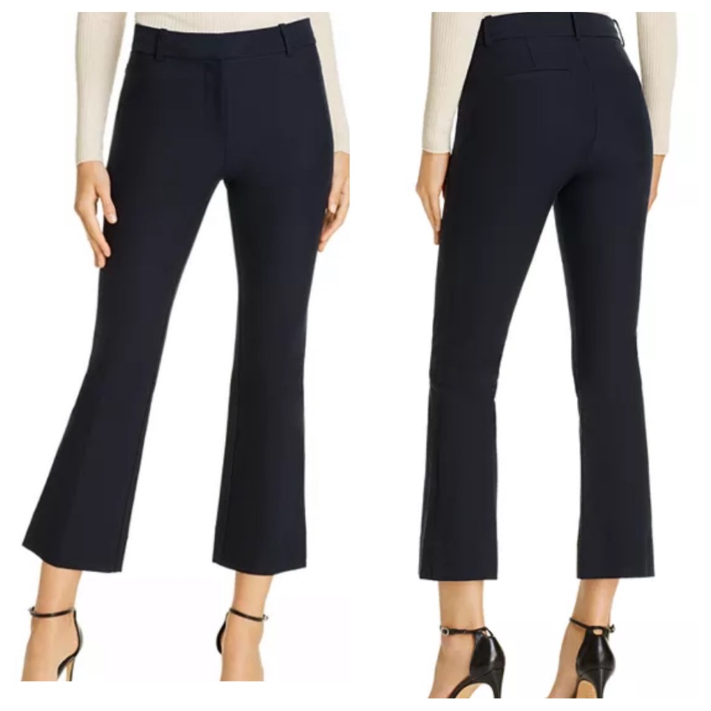 Derek Lam 10 Crosby Cropped Linen Blend High Waist Flared Pants In Black | 10